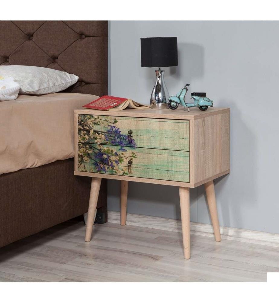 Nightstand, Sonoma Oak, Melamine Coated Particle Board