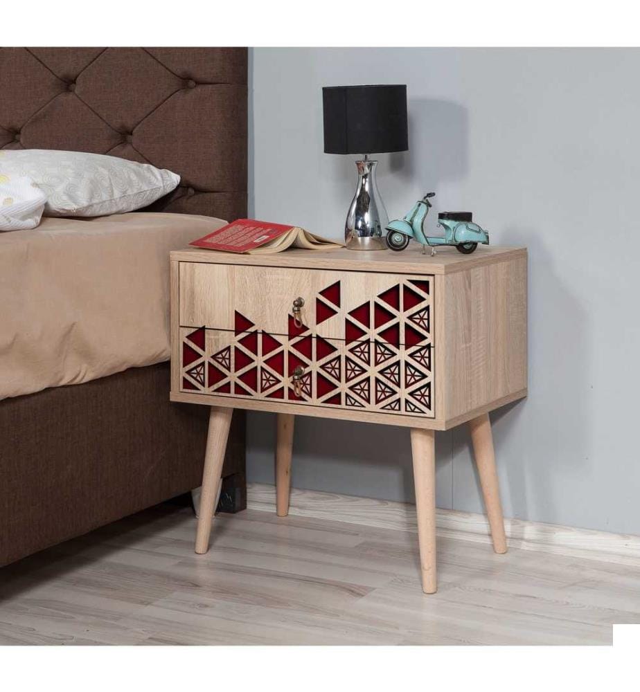 Nightstand, Sonoma Oak, Melamine Coated Particle Board