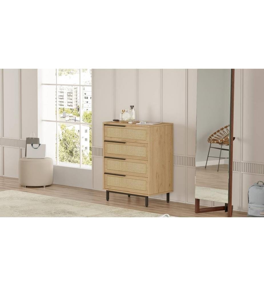 Dresser, Walnut, Oak, Melamine Coated Particle Board
