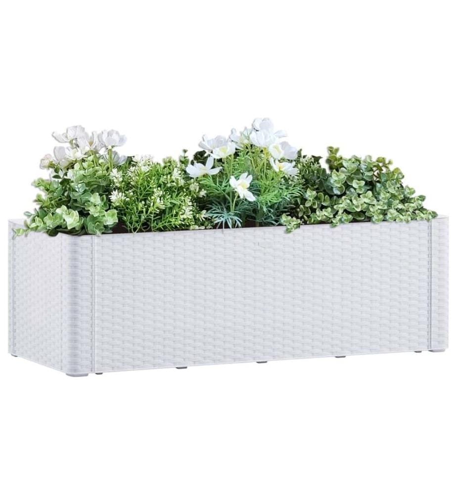 Lit surélevé de jardin et système d'arrosage Blanc 100x43x33 cm