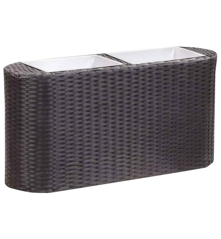 Lit surélevé de jardin 80x25x40 cm Résine Tressée Noir