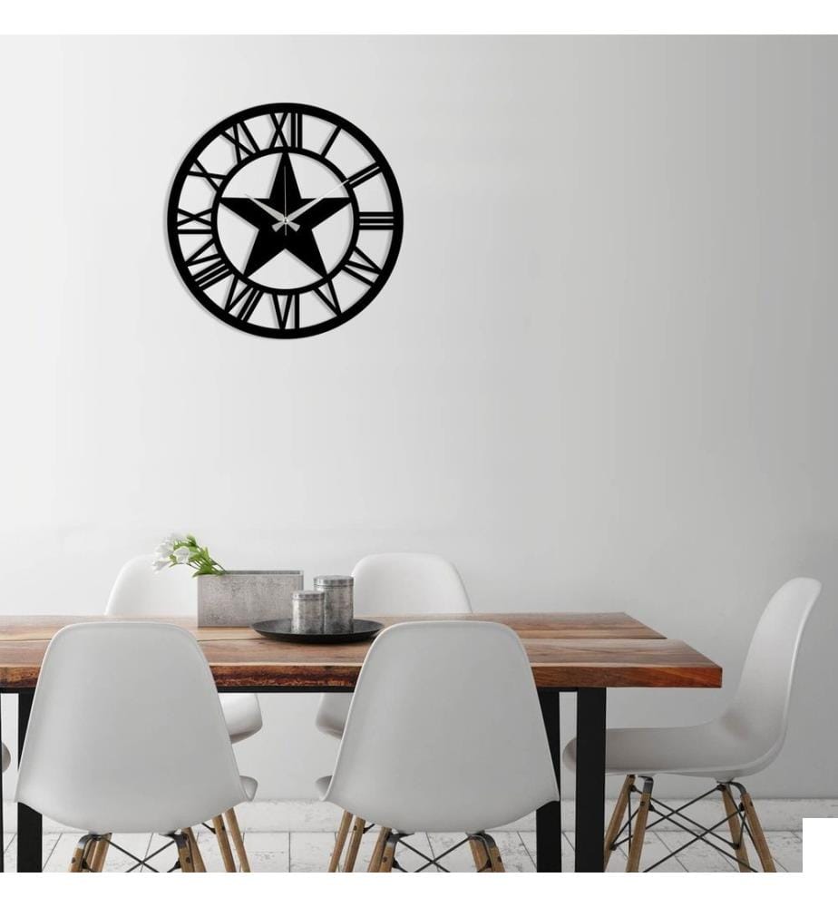 Horloge murale décorative en métal, noir, métal