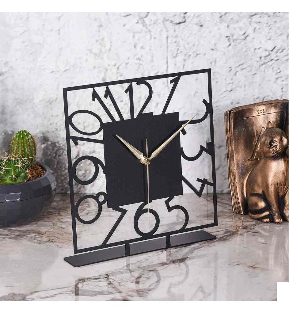Horloge décorative, noire, 100% métal