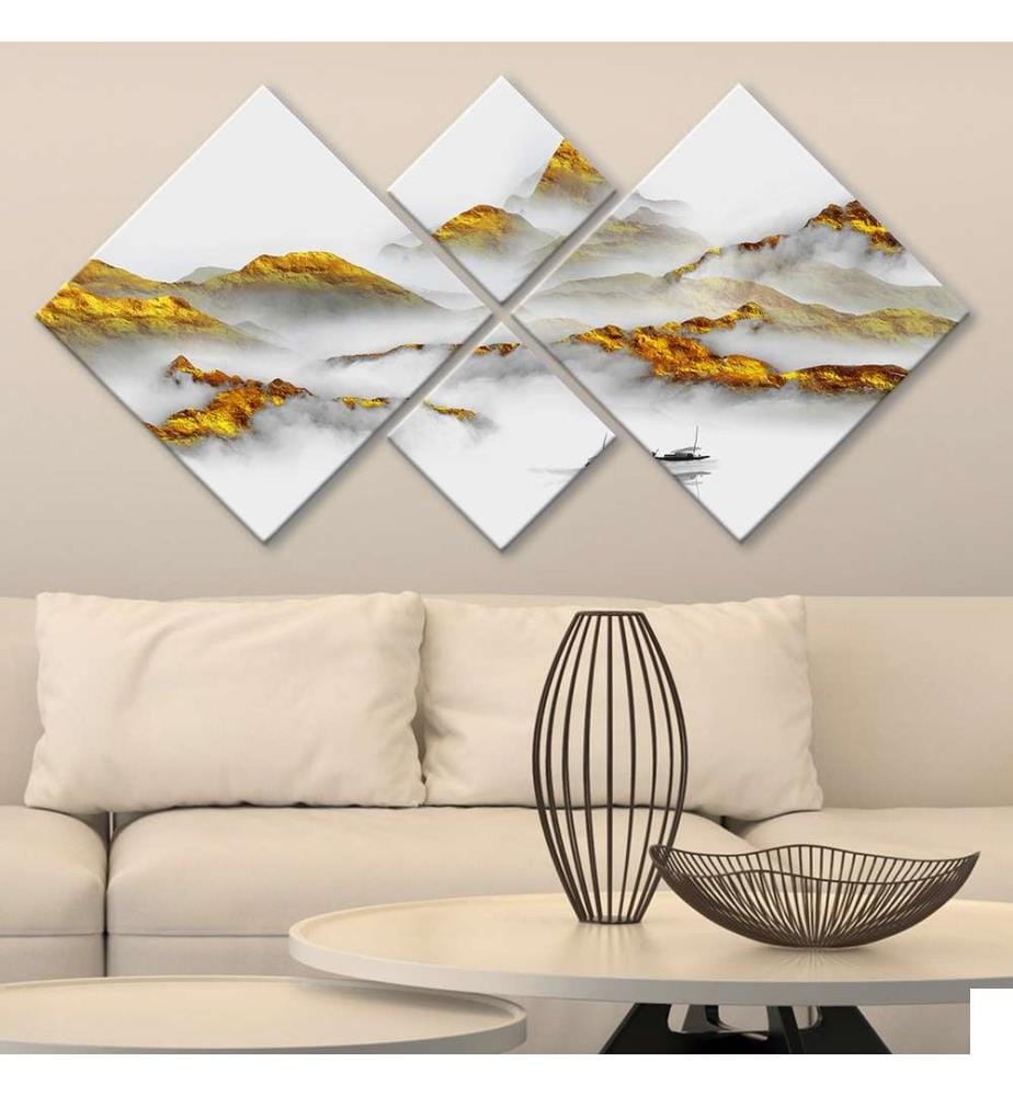 Peinture décorative MDF, 4 pièces, Multicolore, MDF, Impression Uv