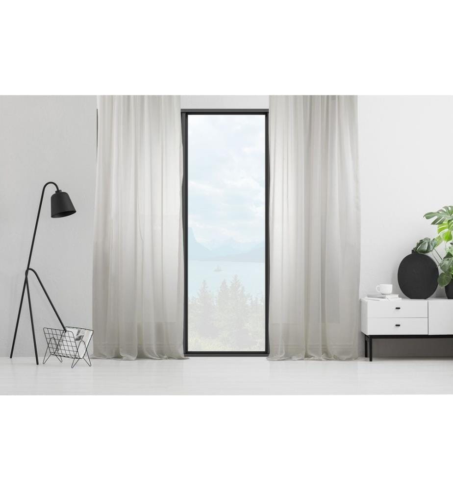 Rideau transparent, Ecru, 100% Polyester, Faux Soie Crepe Chiffen