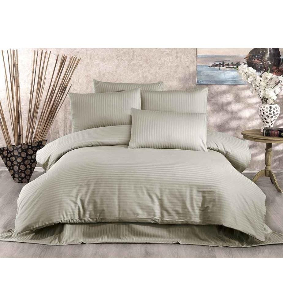 Satin King Quilt Cover Set, Cappuccino, Satin de coton