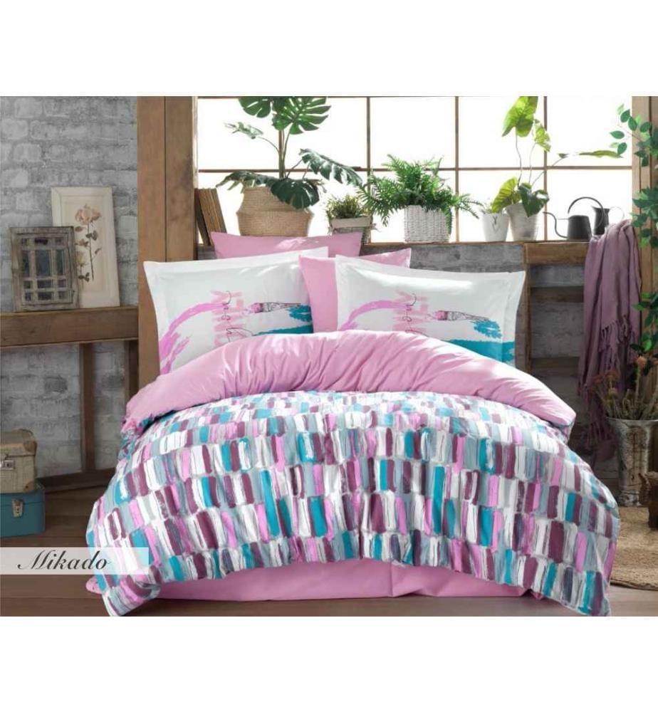 Housse de couette King en popeline, rose, bleu, blanc, marron, 100% coton popeline