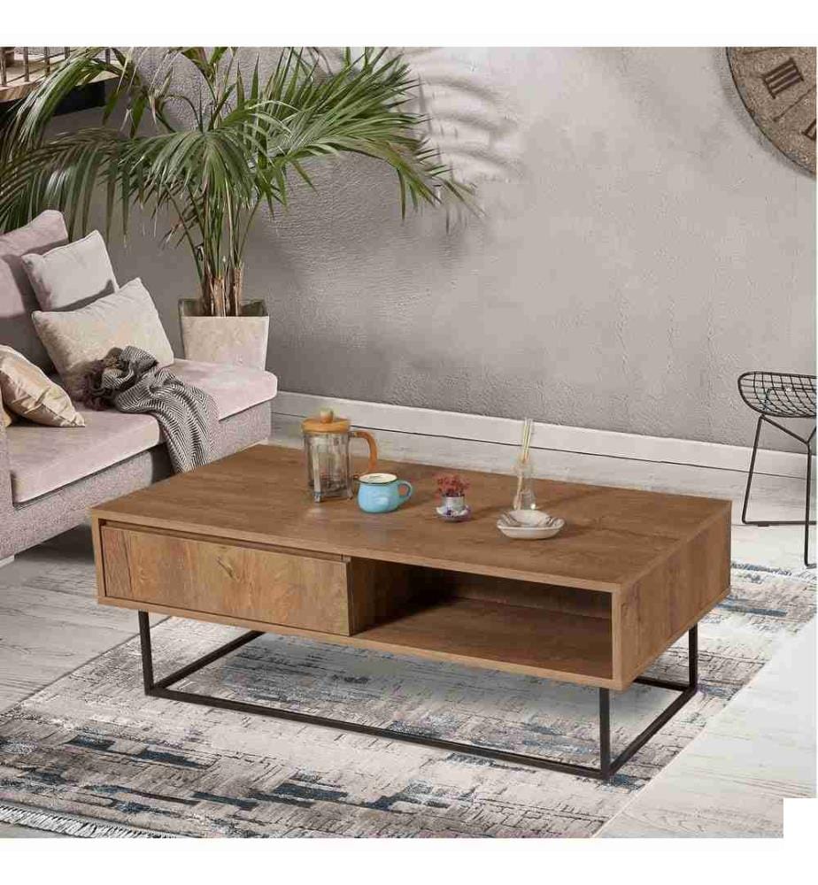 Table basse, noyer noir, panneau de particules mélaminé