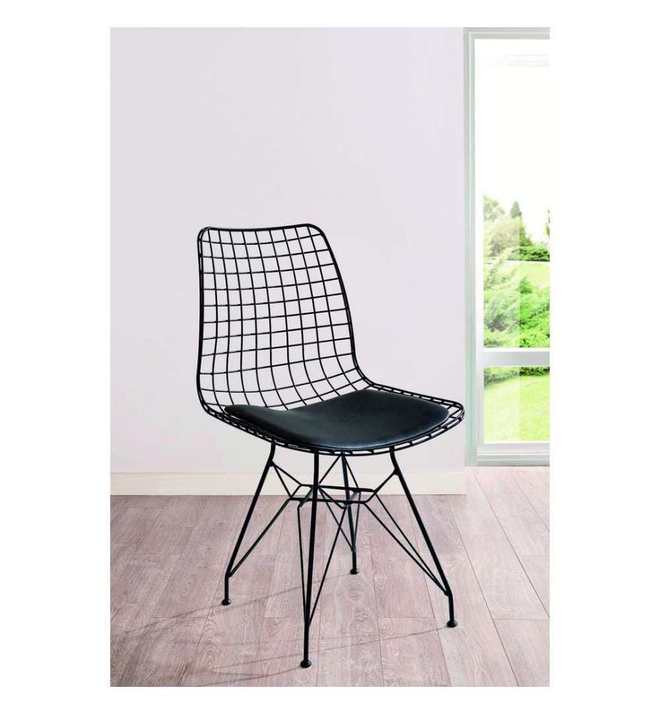 Chaise, multicolore, dossier et assise en métal, revêtement en tissu polyester