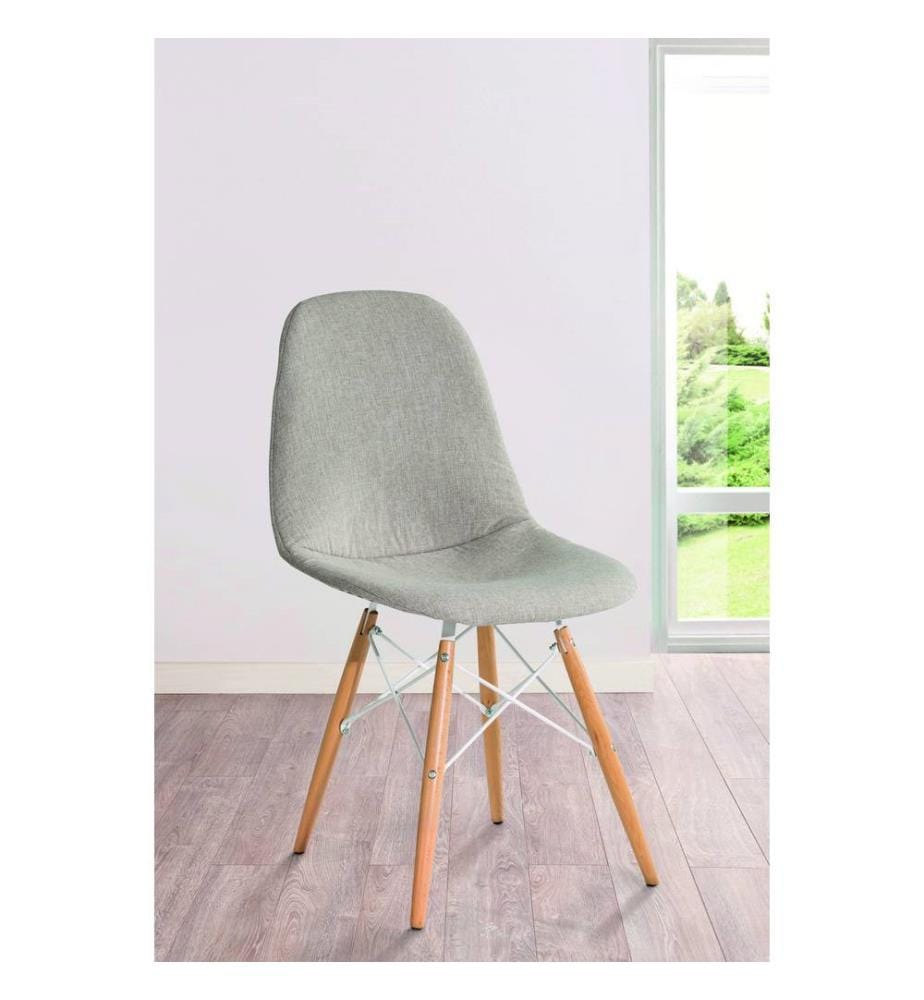 Chaise, multicolore, dossier et assise en fibre de verre, revêtement en tissu polyester