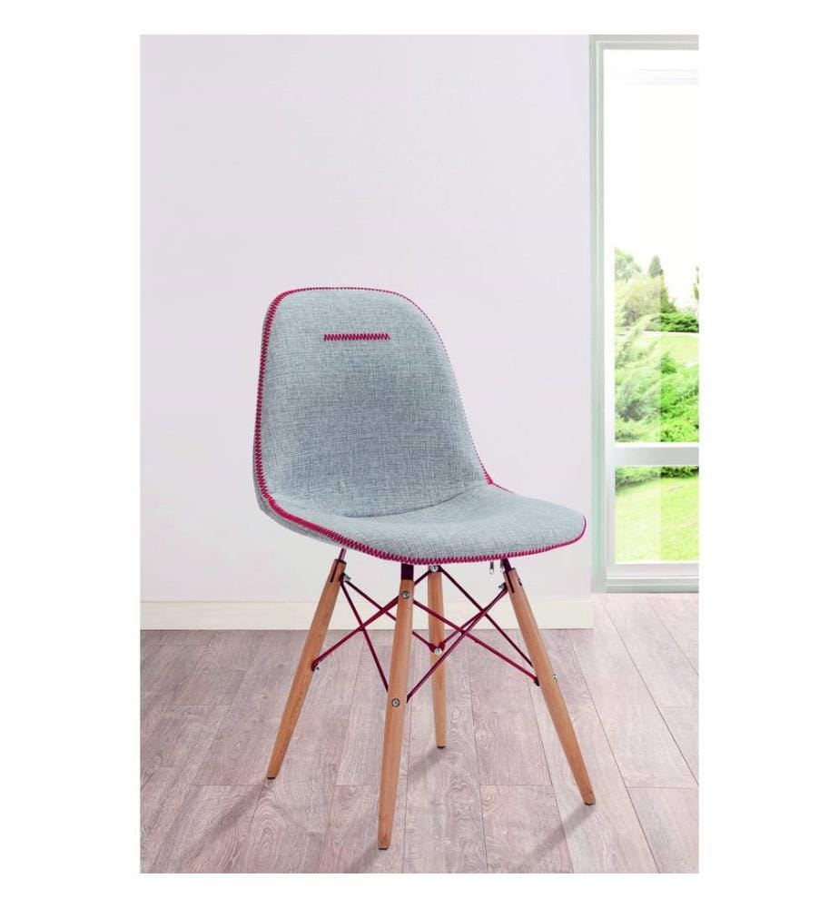 Chaise, multicolore, dossier et assise en fibre de verre, revêtement en tissu polyester