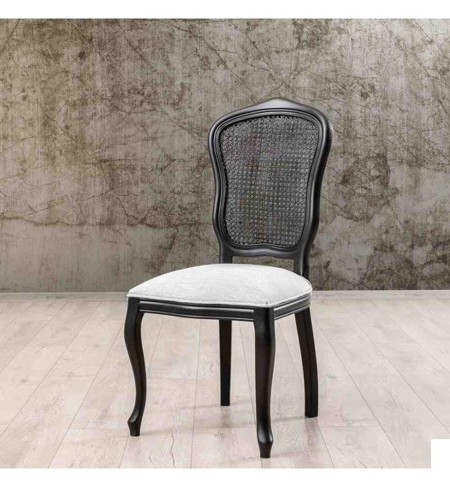 Chaise, Noir, Blanc, Bois massif, Osier : Bambou