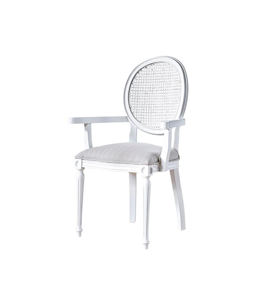 Chaise, blanche, en bois massif