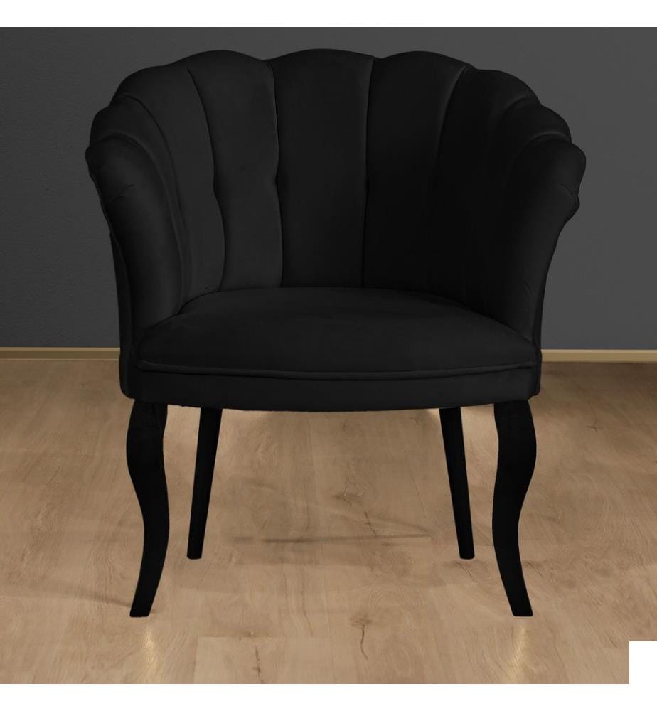 Wing Chair, Black, 100% Hornbeam, Fabric : 100% Babyface