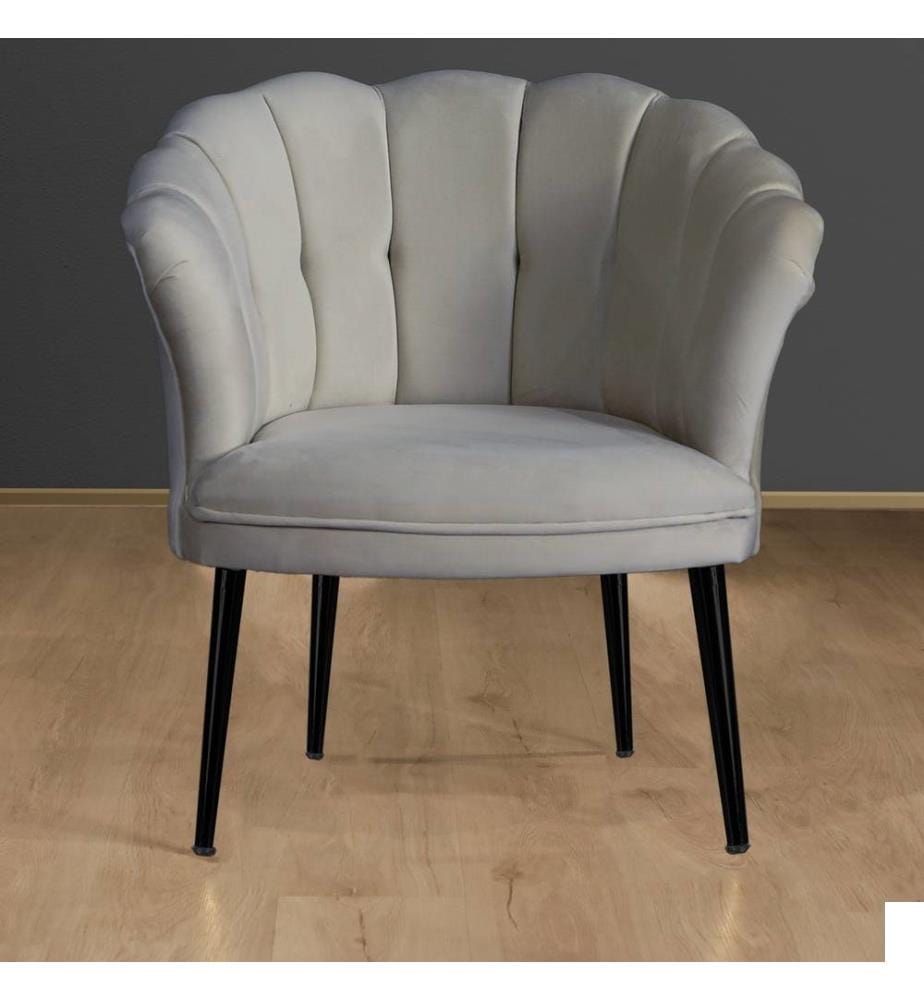 Wing Chair, Grey, 100% Hornbeam, Fabric : 100% Babyface