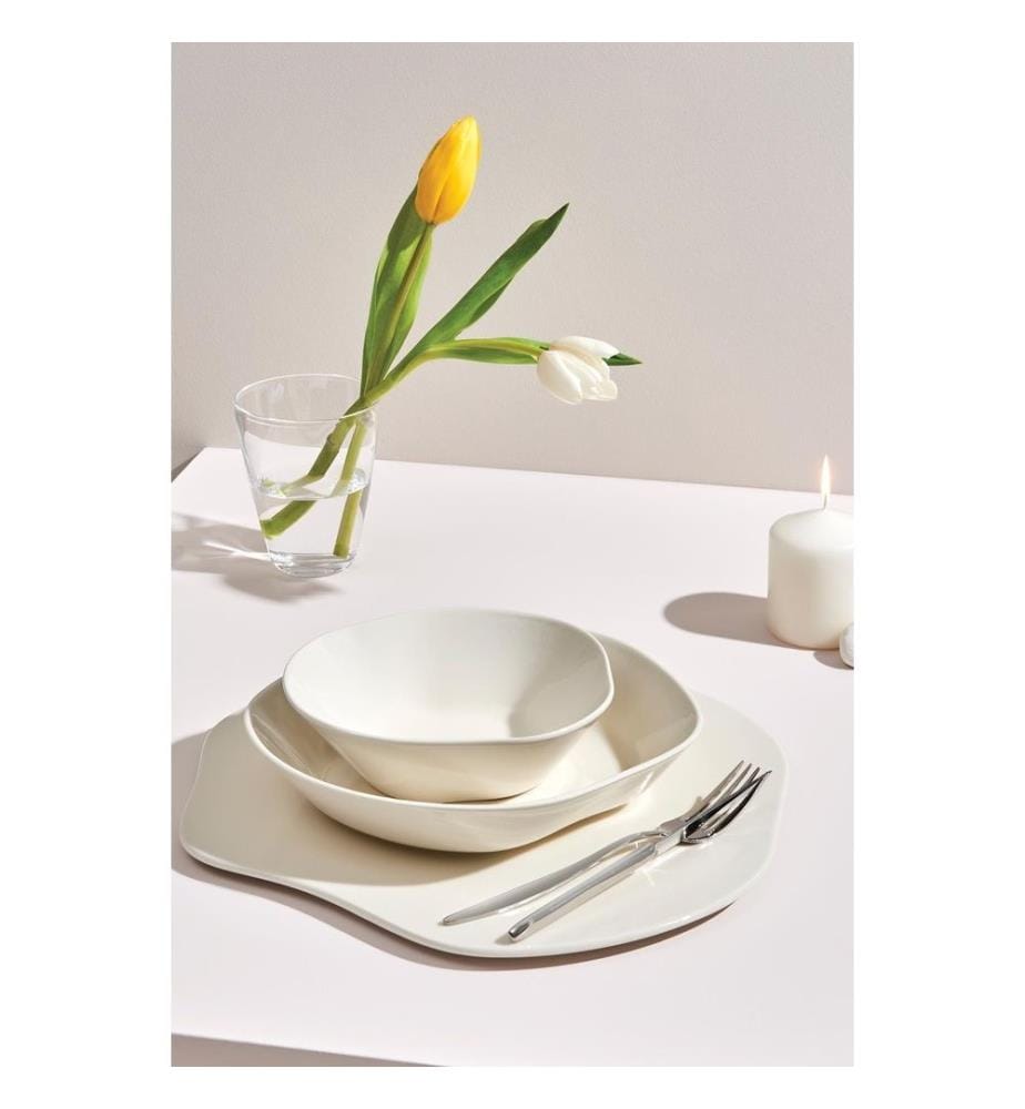 Service à gâteaux, 2 pièces, crème, porcelaine