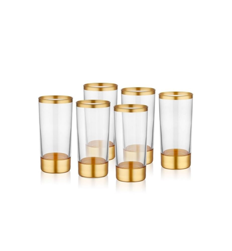 Set de verres, 6 pièces, or, verre