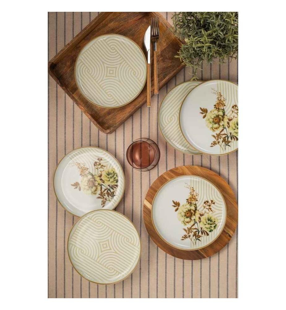 Service à gâteaux, 6 pièces, multicolore, 100% porcelaine