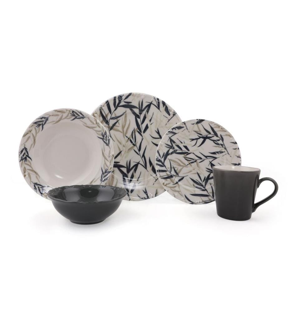 Service de table, 30 pièces, Crème, Gris, Beige, 100% Porcemlain