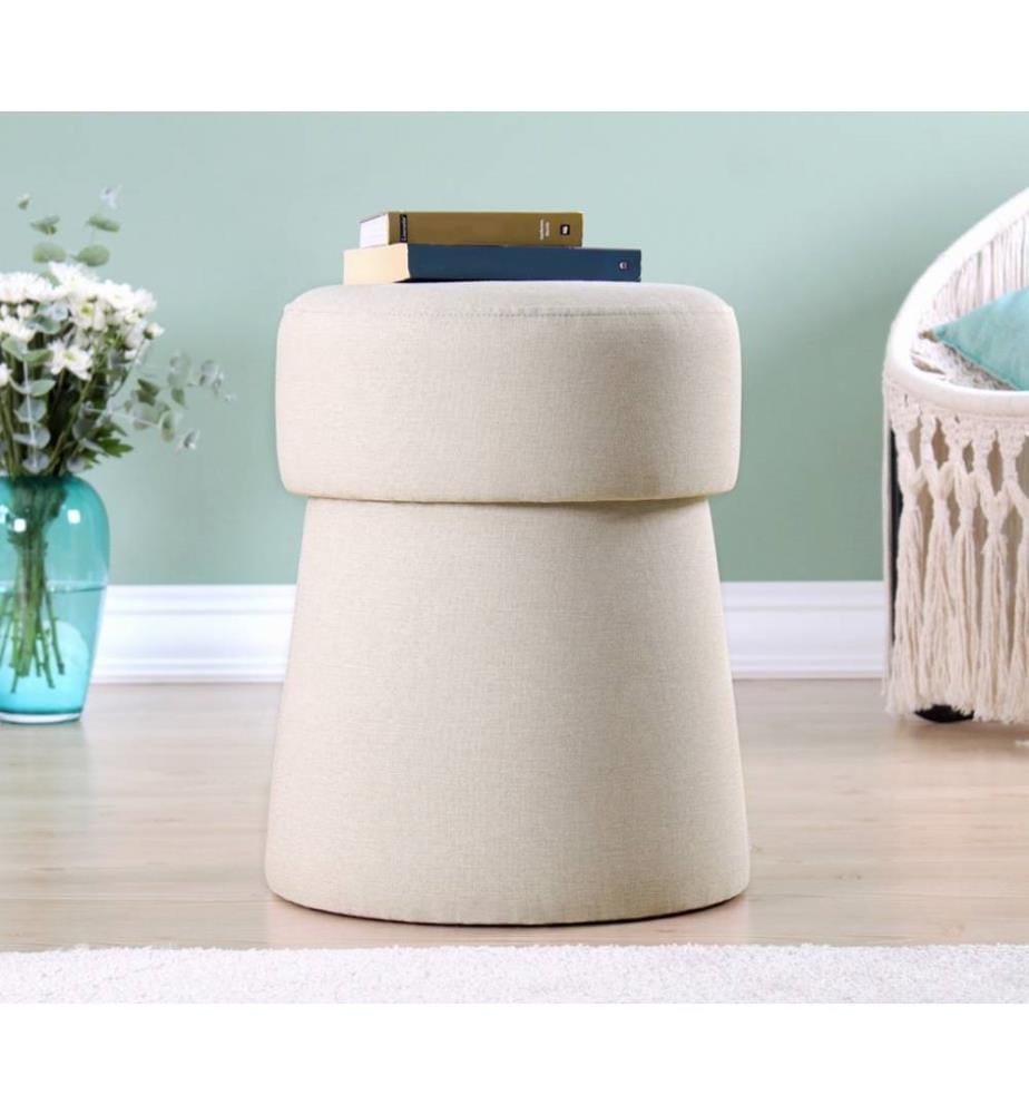 Pouf, crème, 50% coton - 50% lin