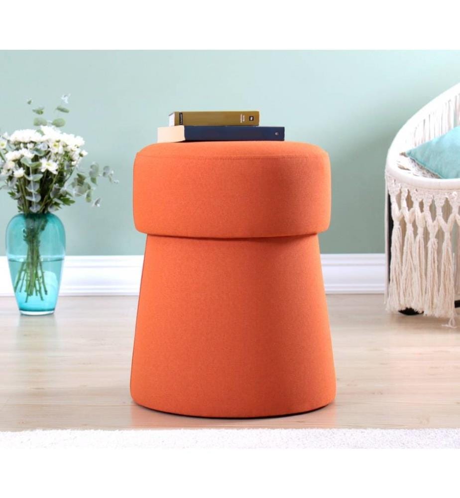 Pouf, Orange, 50% coton - 50% lin