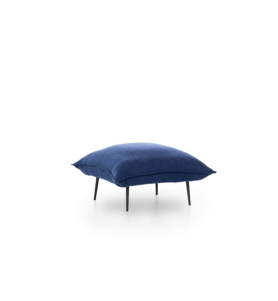 Tuffet, bleu marine, cadre et pieds en métal, tissu polyester