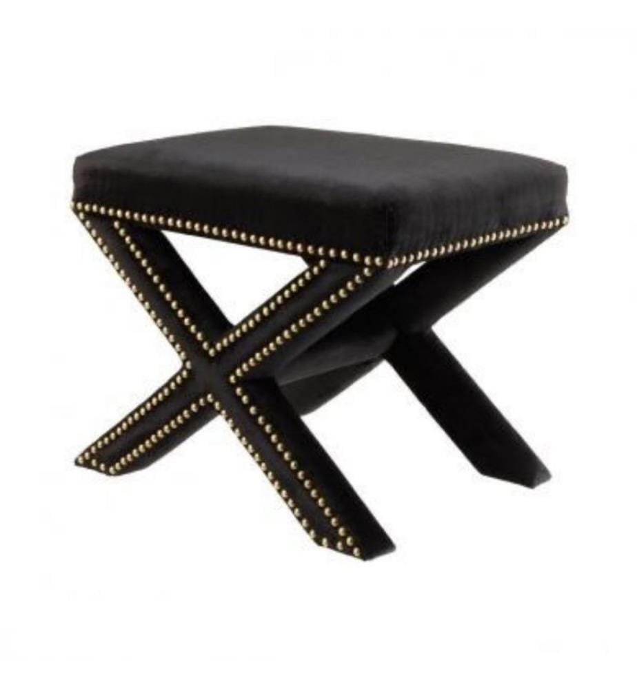 Pouf, noir, or, cadre : MDF, Tissu : Babyface
