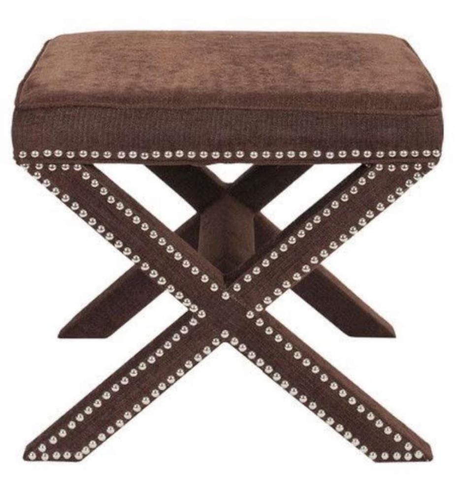 Pouf, marron, cadre : MDF, Tissu : Babyface