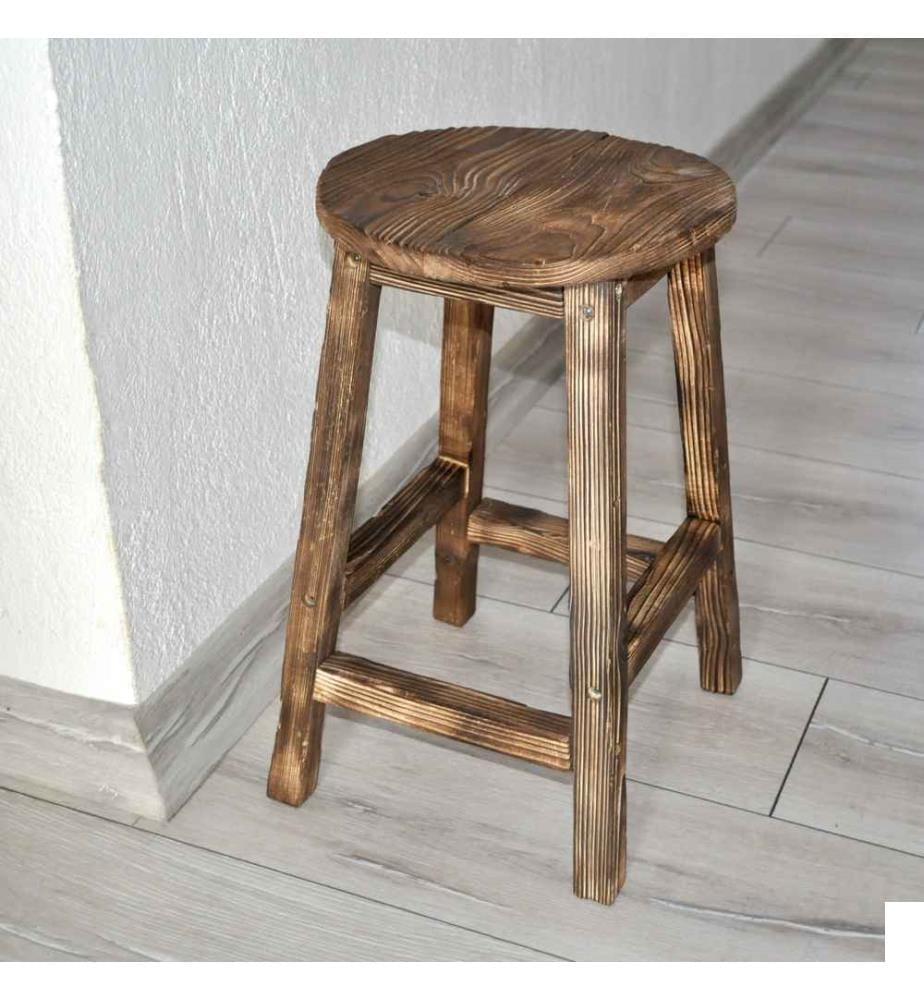 Tabouret, noyer, 100% bois