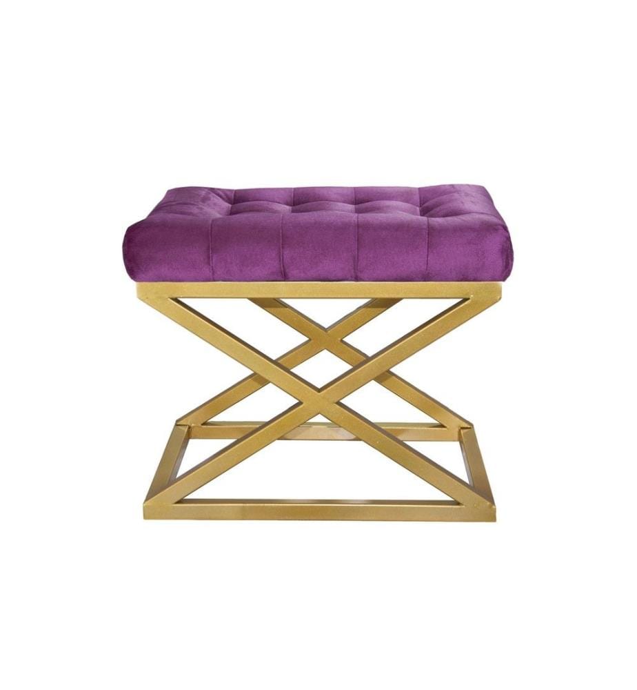 Pouf, or, violet, cadre : 100% métal, tissu : 100% Polyester Babyface