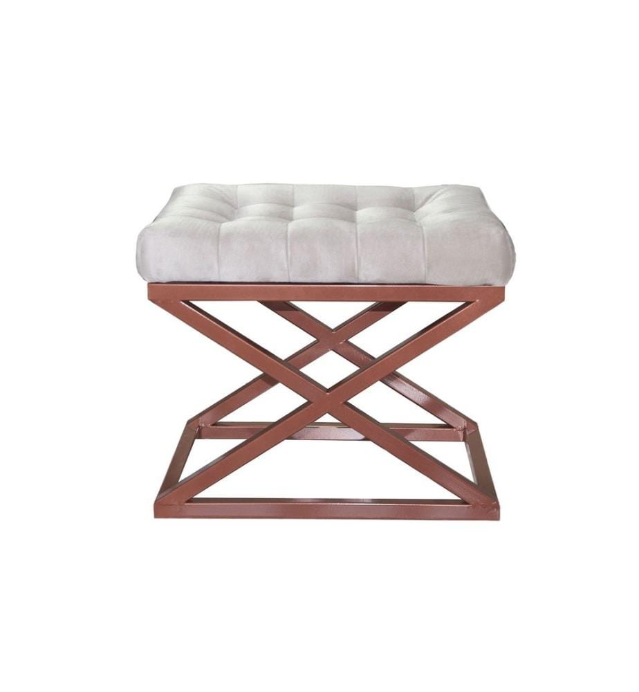 Pouf, cuivre, blanc, cadre : 100% métal, tissu : 100% polyester Babyface