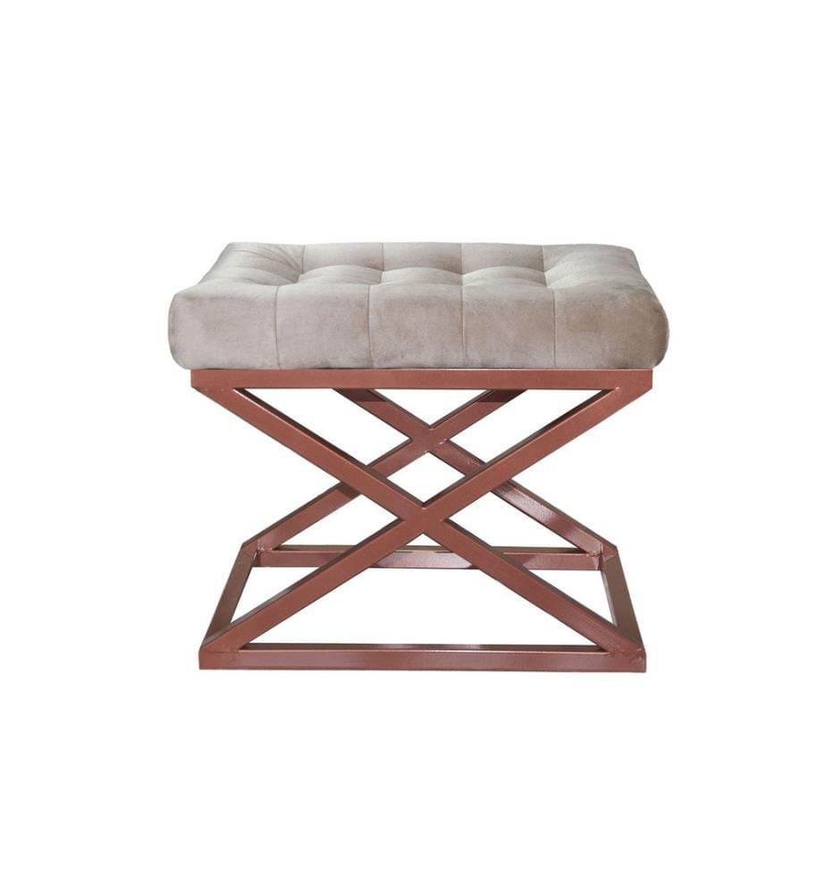 Pouf, cuivre, crème, cadre : 100% métal, tissu : 100% polyester Babyface