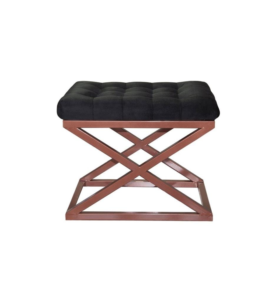 Pouf, cuivre, noir, cadre : 100% métal, tissu : 100% polyester Babyface