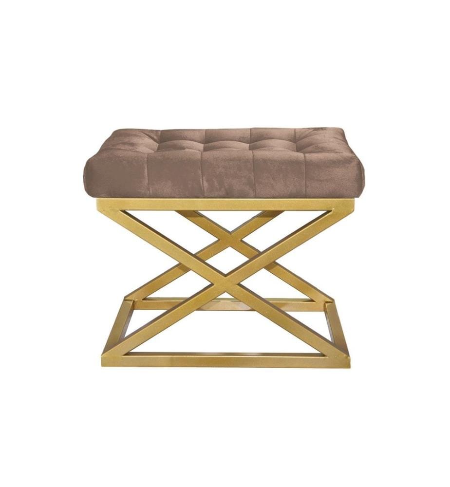 Pouf, or, marron, cadre : 100% métal, tissu : 100% polyester Babyface