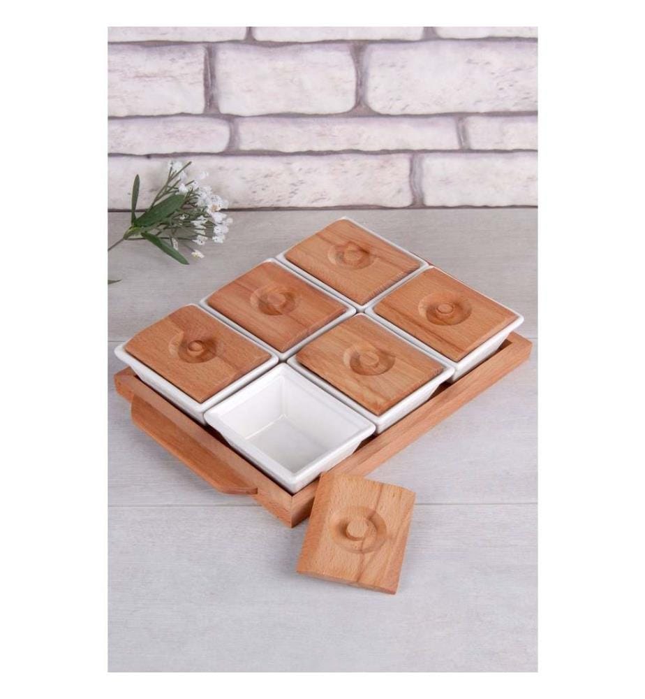 Set de bols, 7 pièces, multicolore, porcelaine