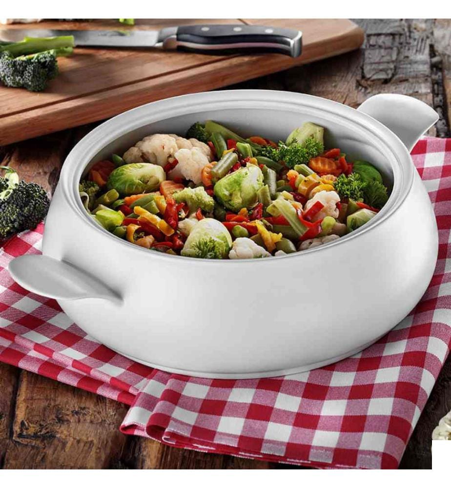 Pot, blanc, 100% porcelaine résistante au feu