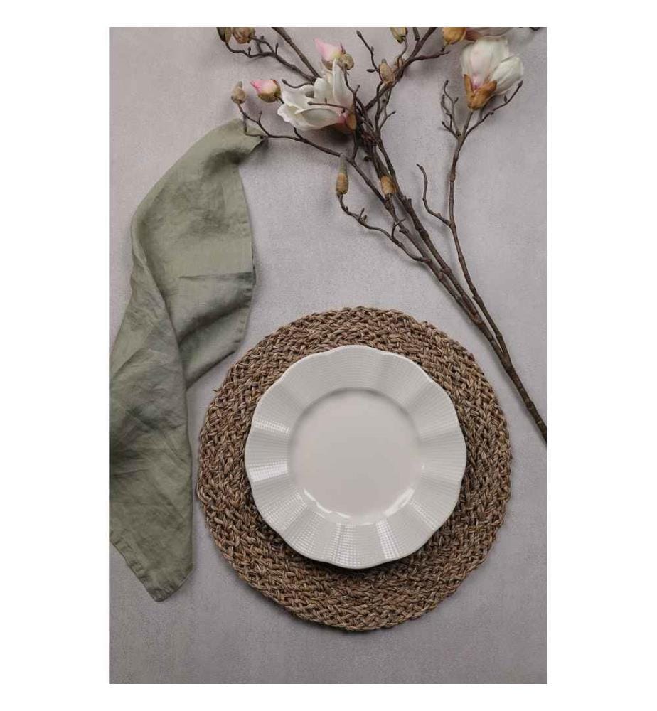 Service à gâteaux, 6 pièces, blanc, 100% porcelaine