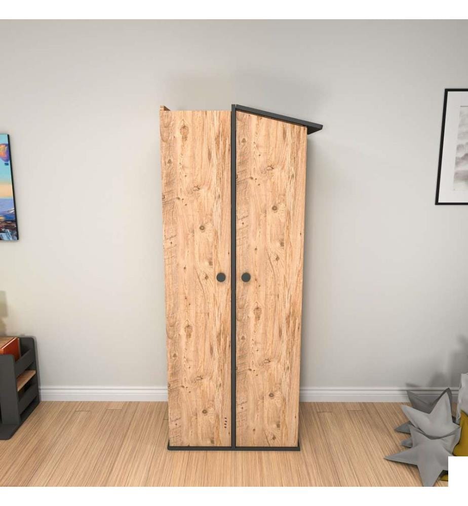 Armoire, pin atlantique, anthracite, panneau de particules mélaminé
