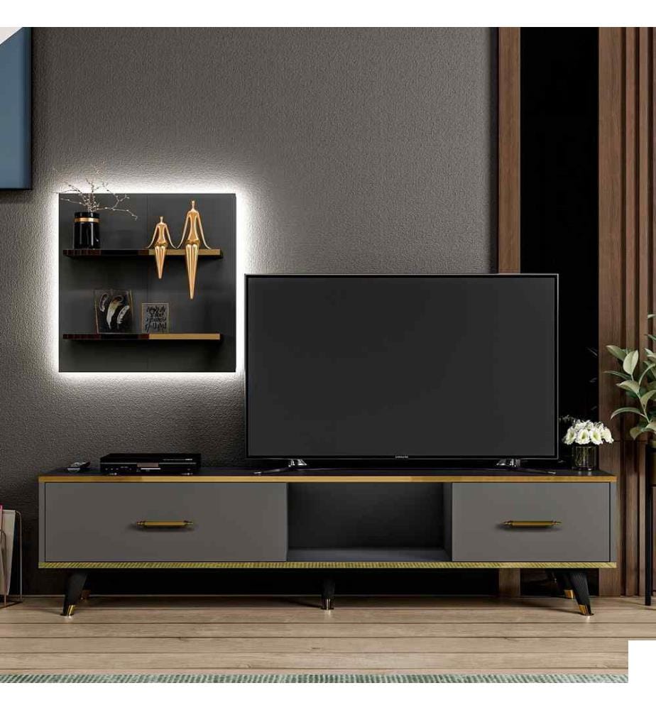 Meuble TV, Anthracite, Panneau de particules mélaminé