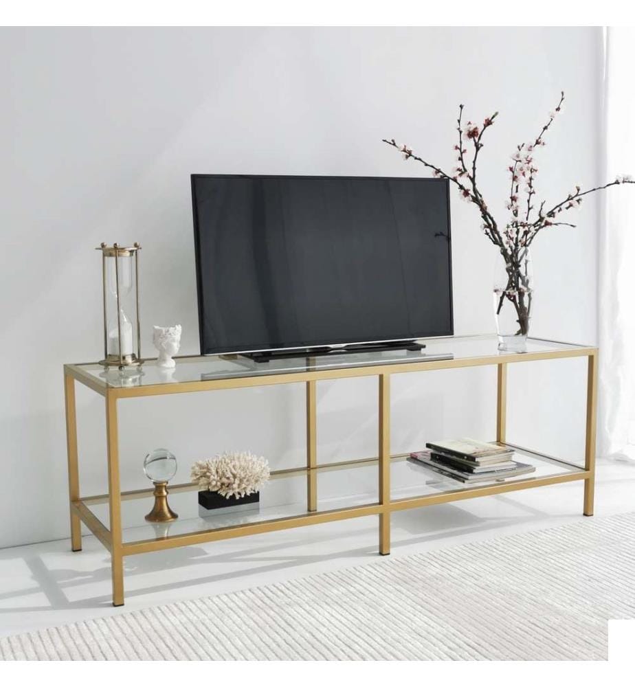 Meuble TV, or, verre trempé
