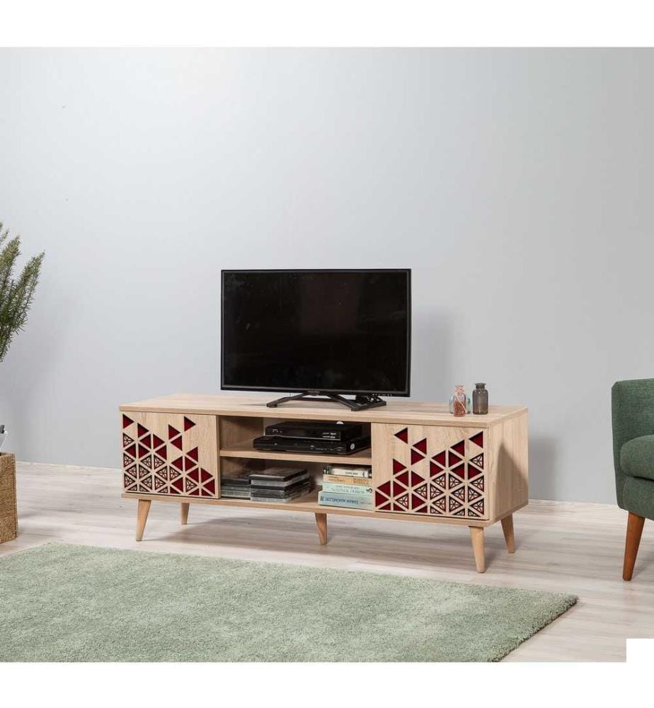 Meuble TV, chêne Sonoma, panneau de particules mélaminé