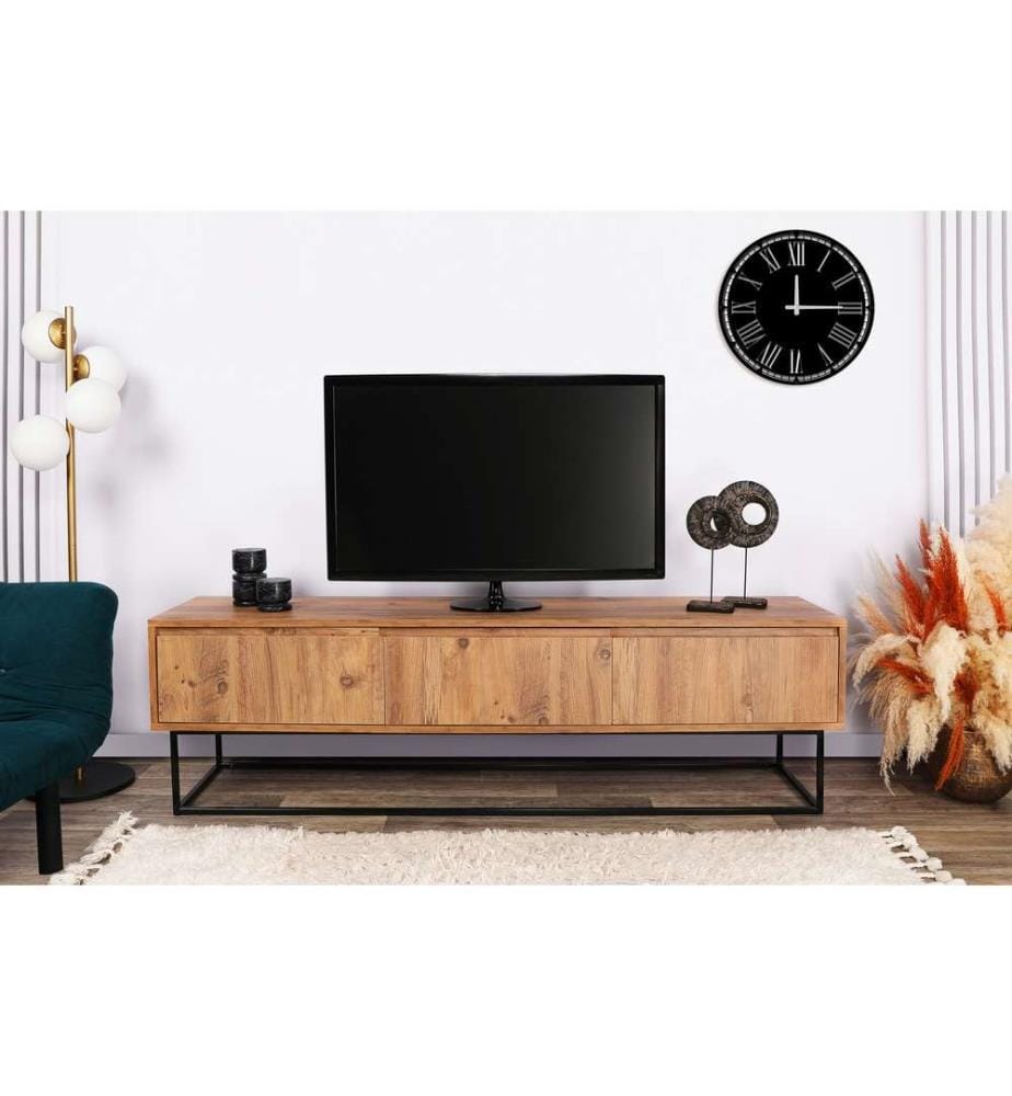 Meuble TV, Noyer Noir, Panneau de particules mélaminé