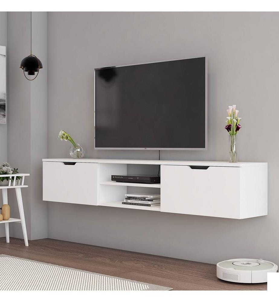 Meuble TV, blanc, en aggloméré