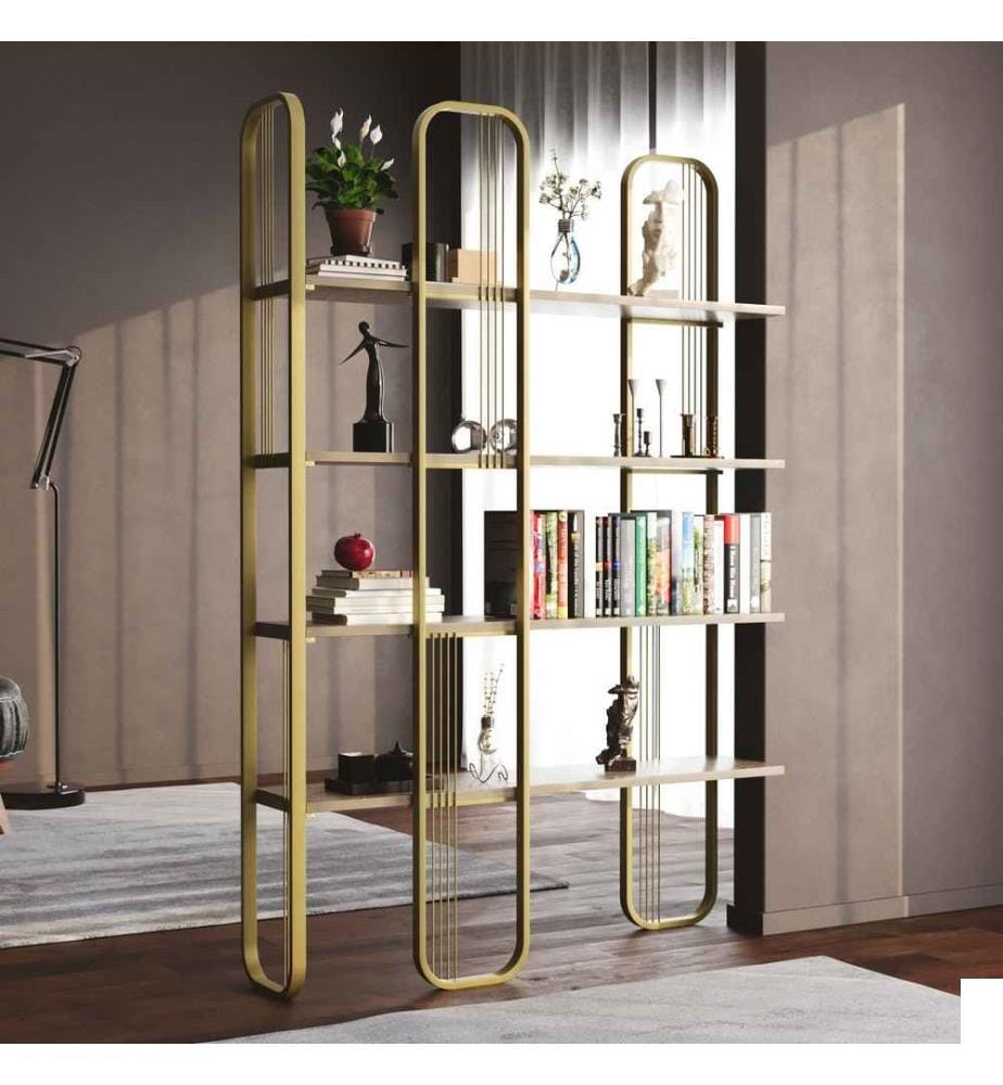 Bibliothèque, jaune, panneau de particules mélaminé