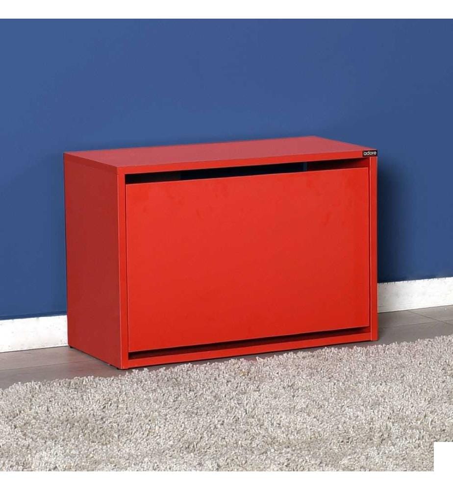 Meuble à chaussures, rouge, panneau de particules mélaminé