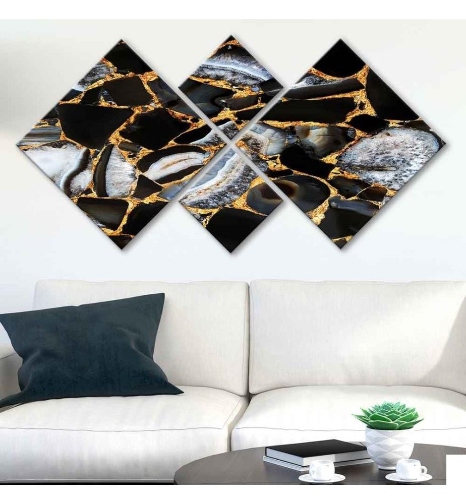 Peinture décorative MDF, 4 pièces, Multicolore, MDF, Impression Uv