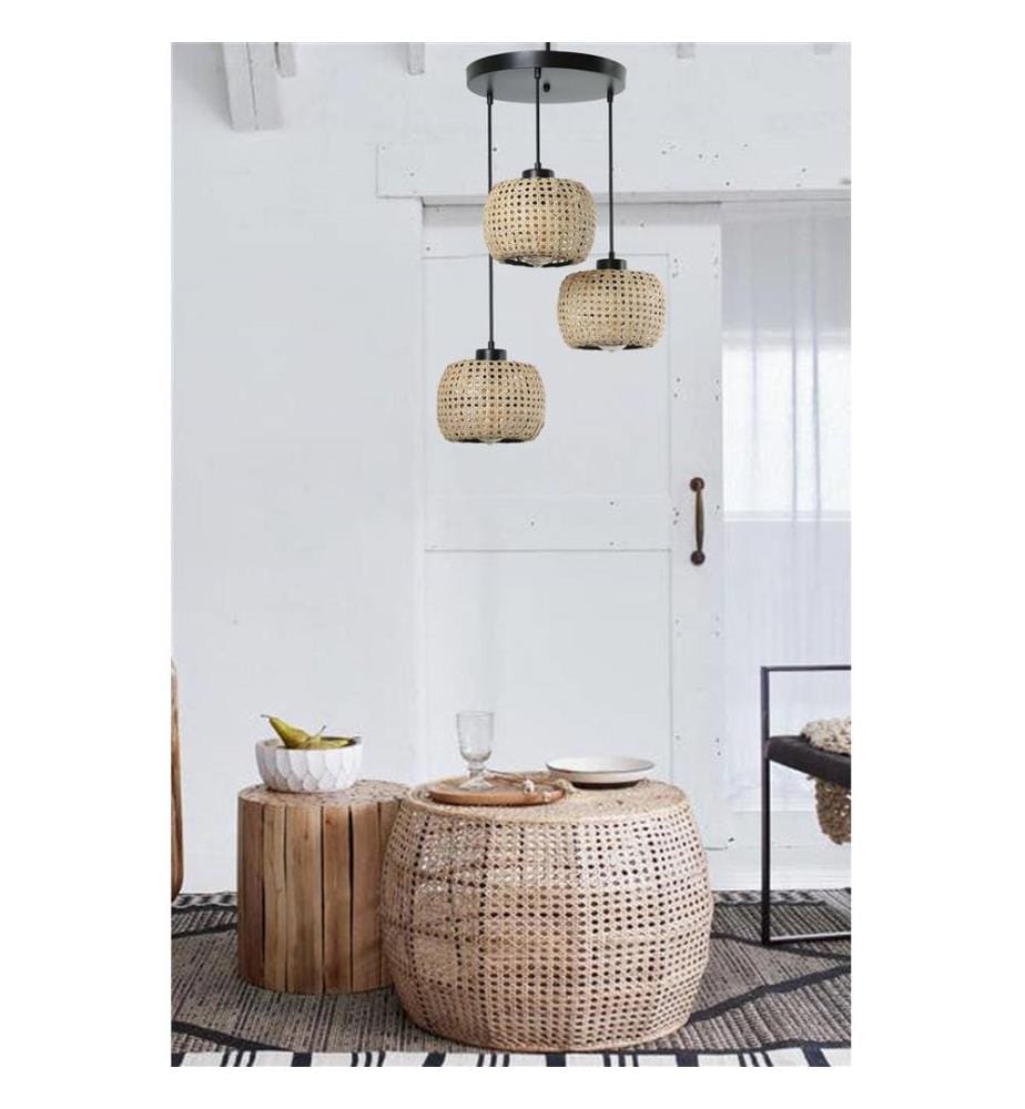 Chandelier, Rotin, Corps en rotin