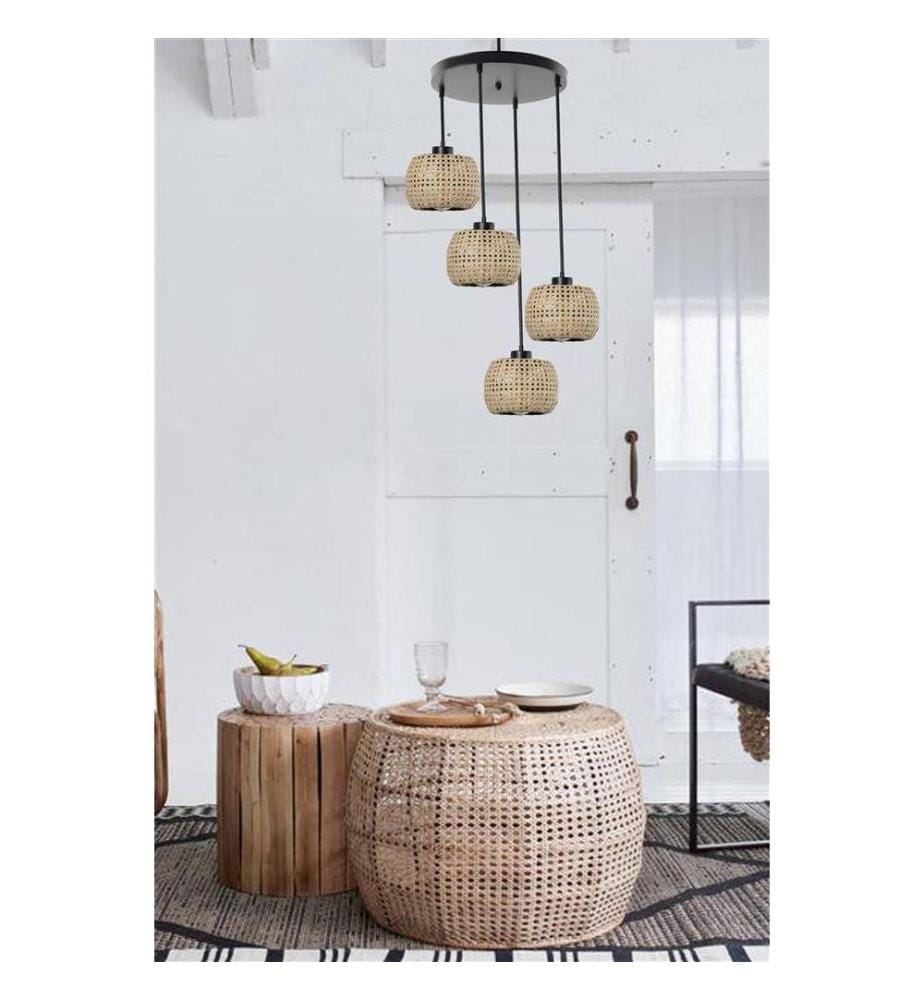 Chandelier, Rotin, Corps en rotin