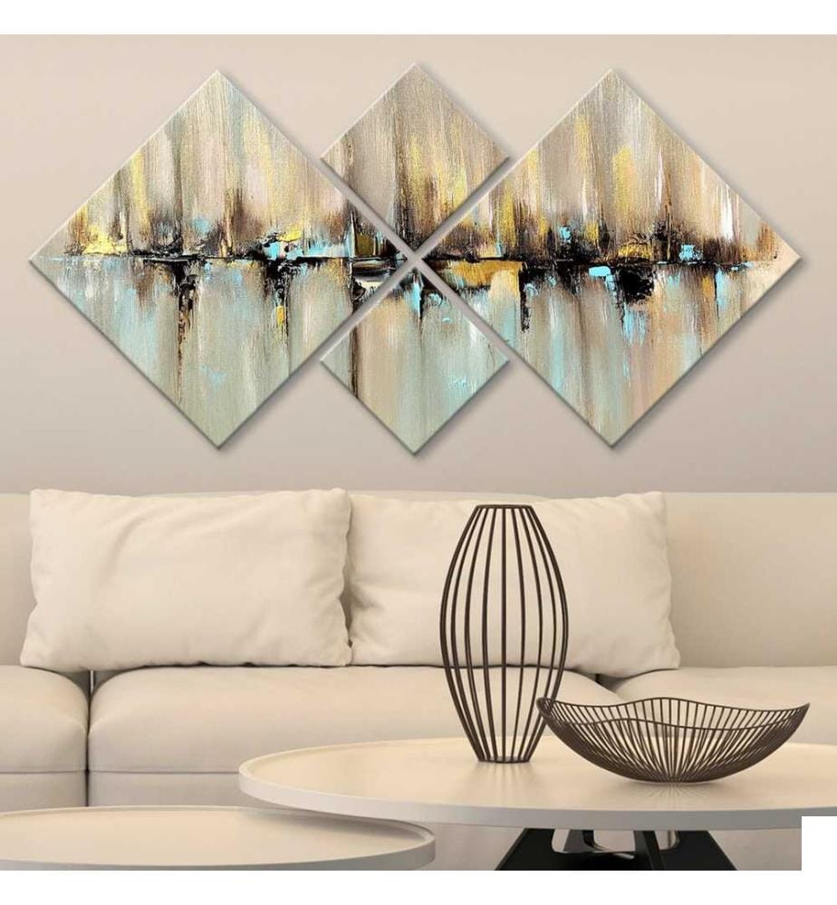 Peinture décorative MDF, 4 pièces, Multicolore, MDF, Impression Uv