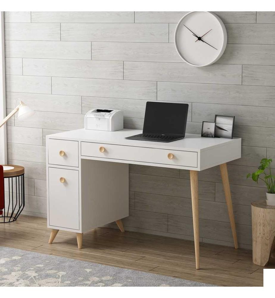 Bureau d'étude, chêne blanc, panneau de particules mélaminé